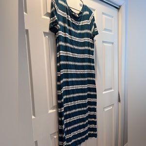 Women’s LOFT Petite Striped Maxi Dress Size XLP